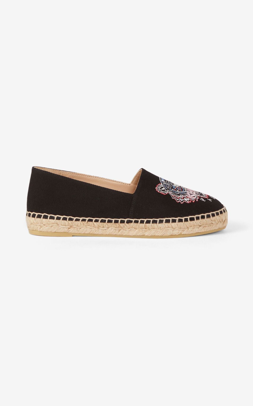 Espadrille Kenzo Tiger Toile Femme Noir | XBNA-86354